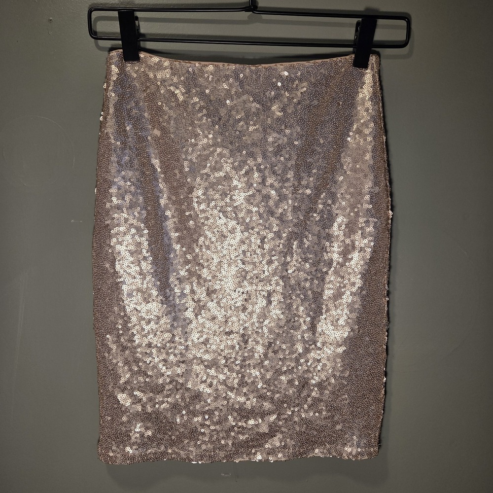 Lulus Champagne Rose Gold Sequin Mini Skirt Party Night Out,‎ Women's Size S